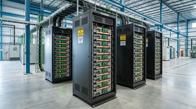 Battery cluster temperature monitoring with busbar NTC sensors in commercial ESS