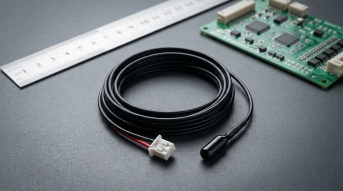 Battery temperature sensor cable assembly with JST connector