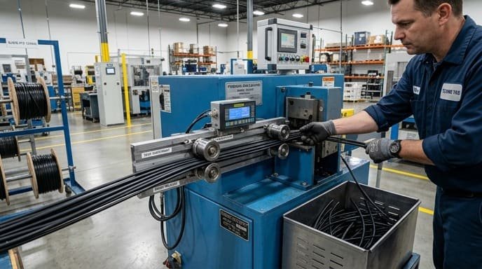 Factory cable cutting and preparation process