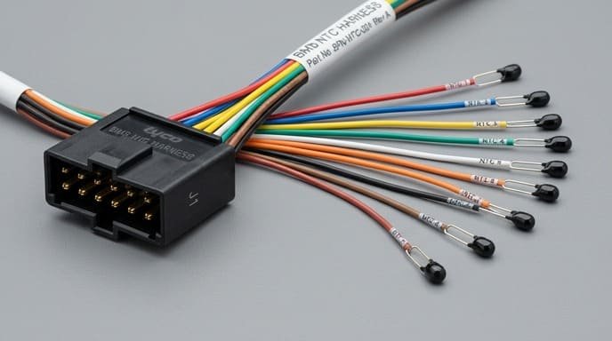 Multi-pin NTC temperature sensor harness for BMS module