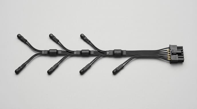 Multi-point NTC sensor harness with multiple sensing points connected to one connector