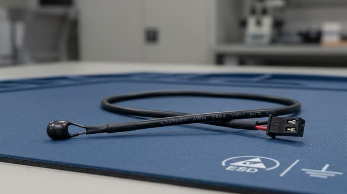 Single-point NTC temperature sensor harness with cable and connector