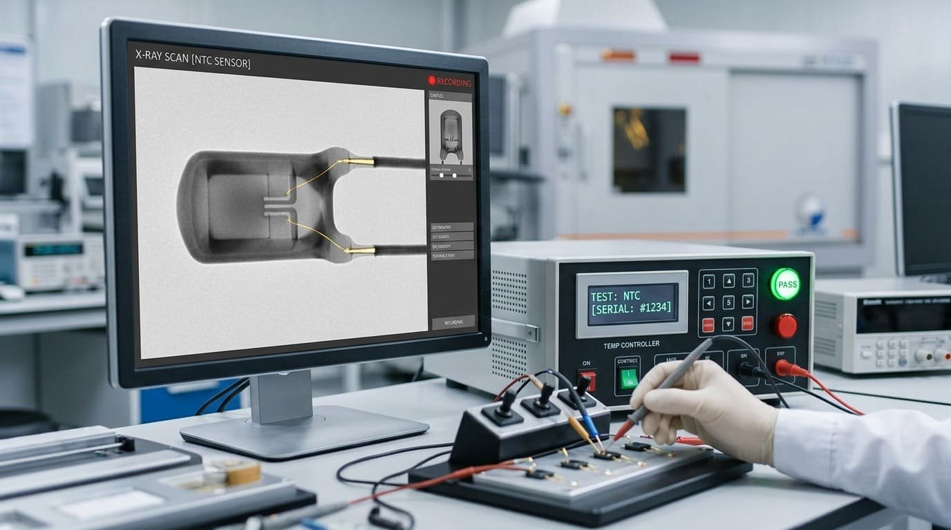X-ray inspection and hi-pot testing equipment for NTC sensor quality control